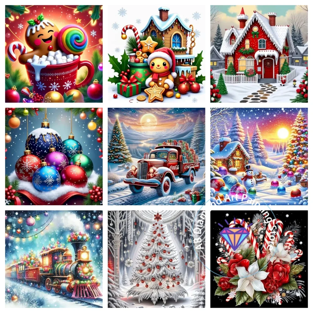 

Christmas Atmosphere AB Diamond Painting Kit Square Round Diamond 5D DIY Mosaic Handmade Art Adult Exquisite Gift Home Decor