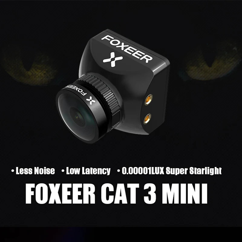 

22*22mm Foxeer Cat 3 Mini 1200TVL 0.00001Lux Super StarLight FPV Camera M12 2.1mm 4.6V-20V for RC FPV Racing Freestyle Drones