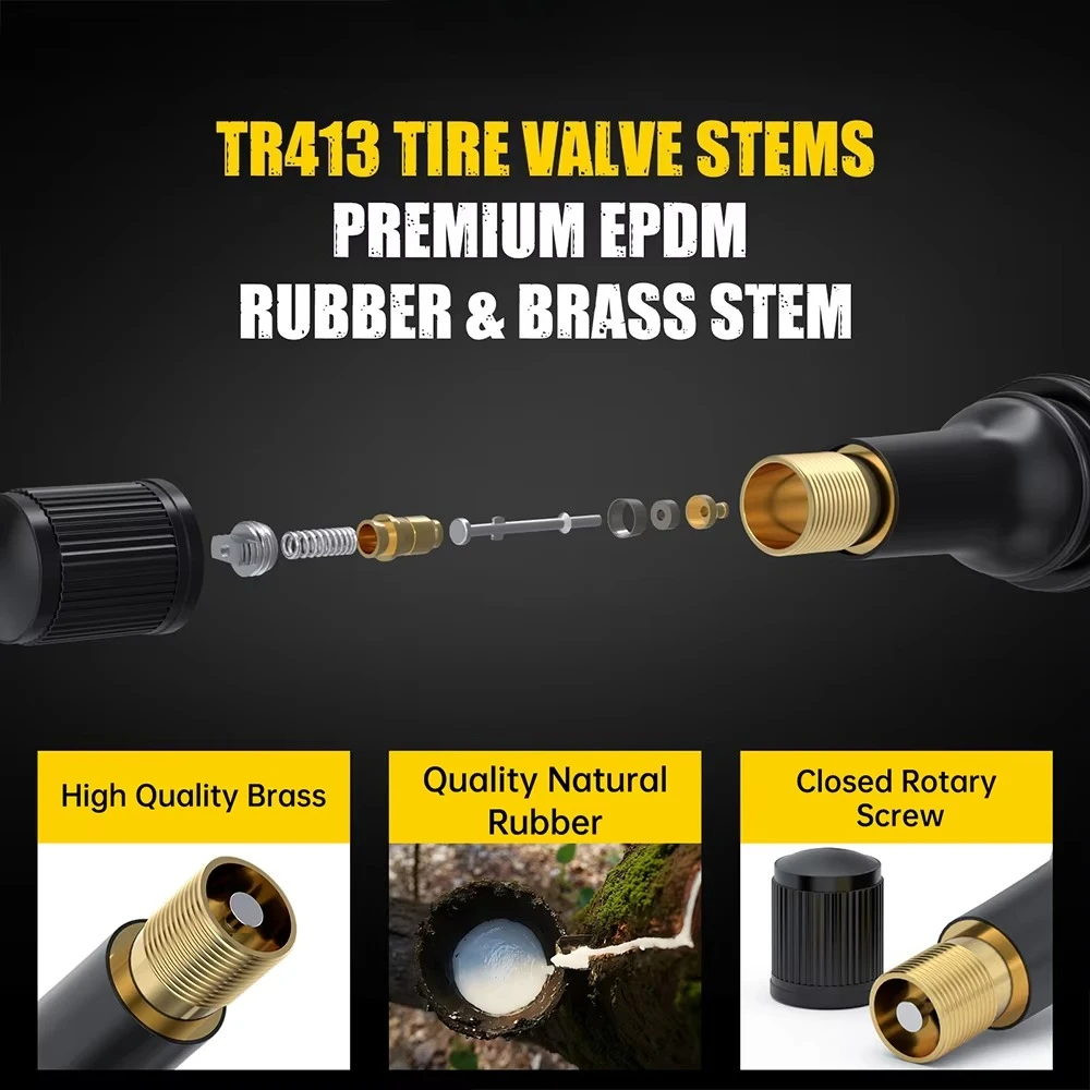 QLN394 High Quality TR414 Universal Wheel Valve New Condition Rubber Tire Inner Tube Including Valve Stems Caps Adapters