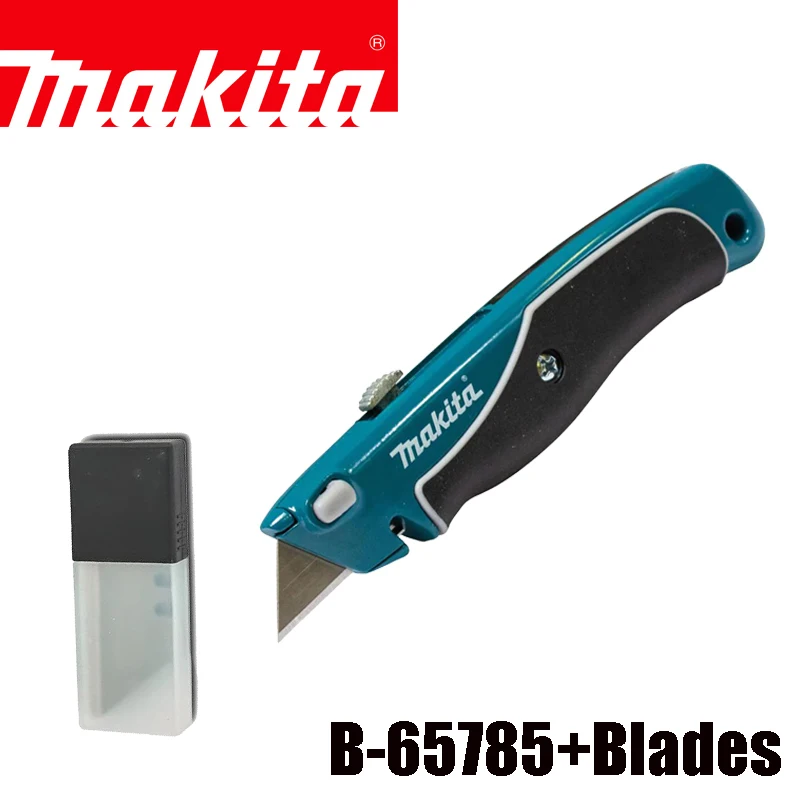 MAKITA Retractable Utility Knife Quick Change Folding with Safety Lock Comfortable Rubber Handle Blades Hand Tool Combination