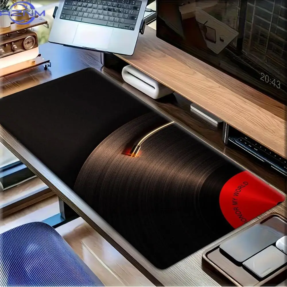 Vintage Vinyl Record Large Desk Mouse Pad Non-Slip Rubber  Retro Music Extended Gaming Mouse Mat Desktop Decor Laptop Table Mat