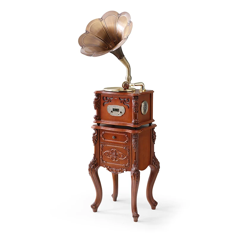 

Vintage Retro Large Wooden Record Player Phonograph With Speaker CD Vinyl Nostalgic Decor