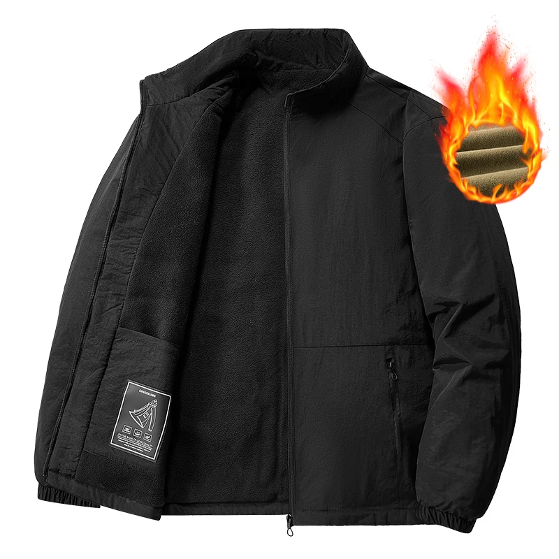 

Мужская куртка на подкладке Fce, повседневная уличная свободная посадка с воротником-стойкой, большой размер, несколько кетов, смесь хлопка из полиэстера среднего года