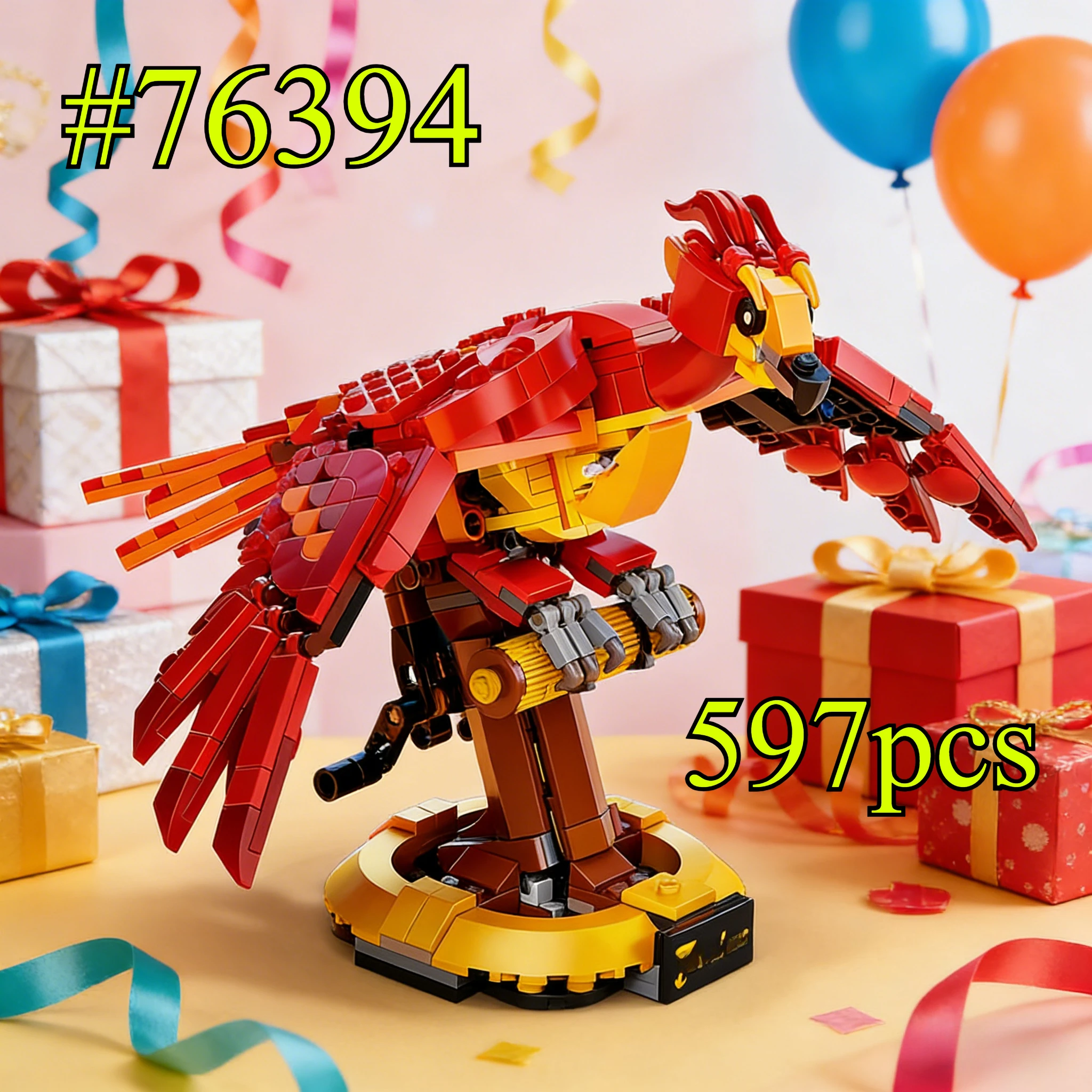 

Элегантный набор строительных блоков Red Phoenix Model 76394, подходящий для подарков на день рождения, совместимый с деталями Lego, 597 шт.