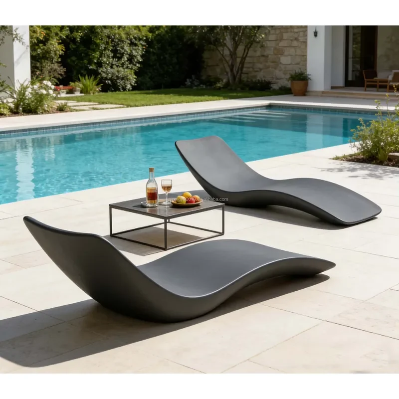 Modern Outdoor Pool Lounger Durable Beach Chaise for Patio Garden Villa Furniture Relaxing Sunbathing Chair Waterproof Design