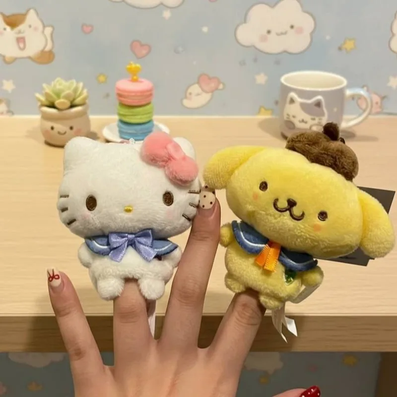 かわいいサンリオ指ぬいぐるみ 小さなぬいぐるみペンダント カワイイ セーラーカラー クロミ メロディ ポムポムプリン ハンギョドン ミニ ふわふわバッグチャーム