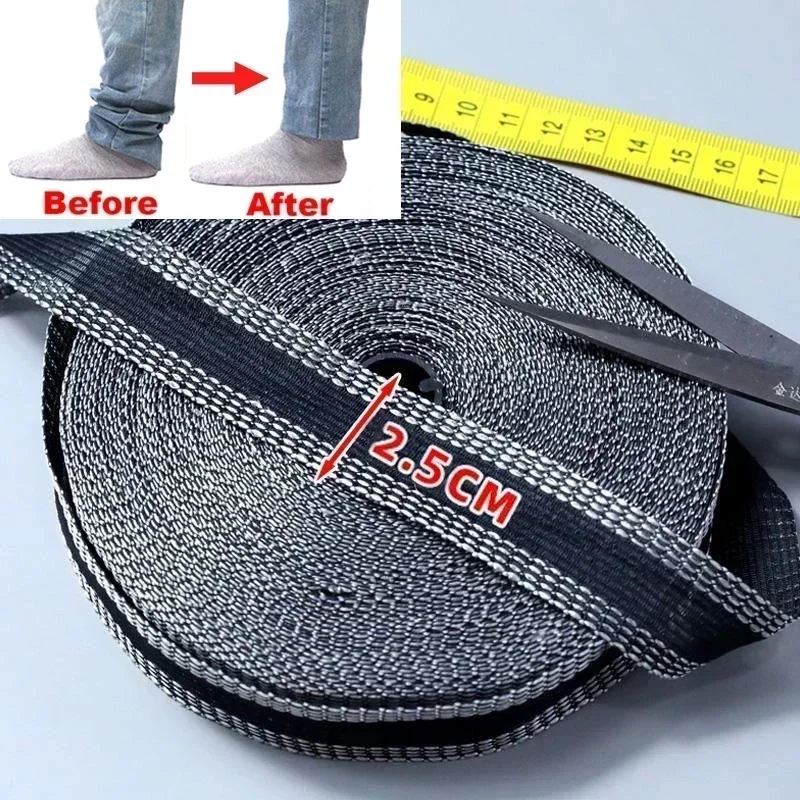 Cinta autoadhesiva para borde de pantalones de 1-25M, rollo de cinta para dobladillo de hierro para ropa, longitud, acortar, reparación, herramientas de costura de ropa DIY