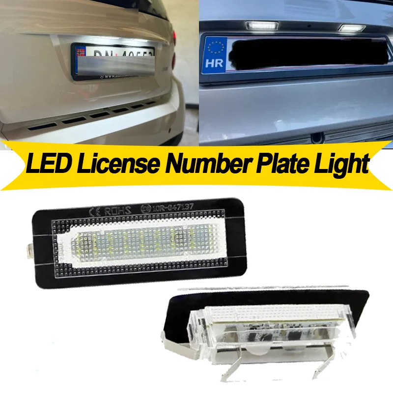 2PCS For BENZ Smart fortwo W450 carossblade Cabriolet 2004-2007 W451 coupe Cabriolet 2007-2015 LED License Plate Number Light view 3