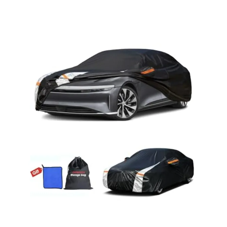 

Multi-Layer Car Cover Custom Fit for Lucid Air EV (2021-2026), 100 Waterproof All Weather for Automobiles, Gift with Towel, Hea