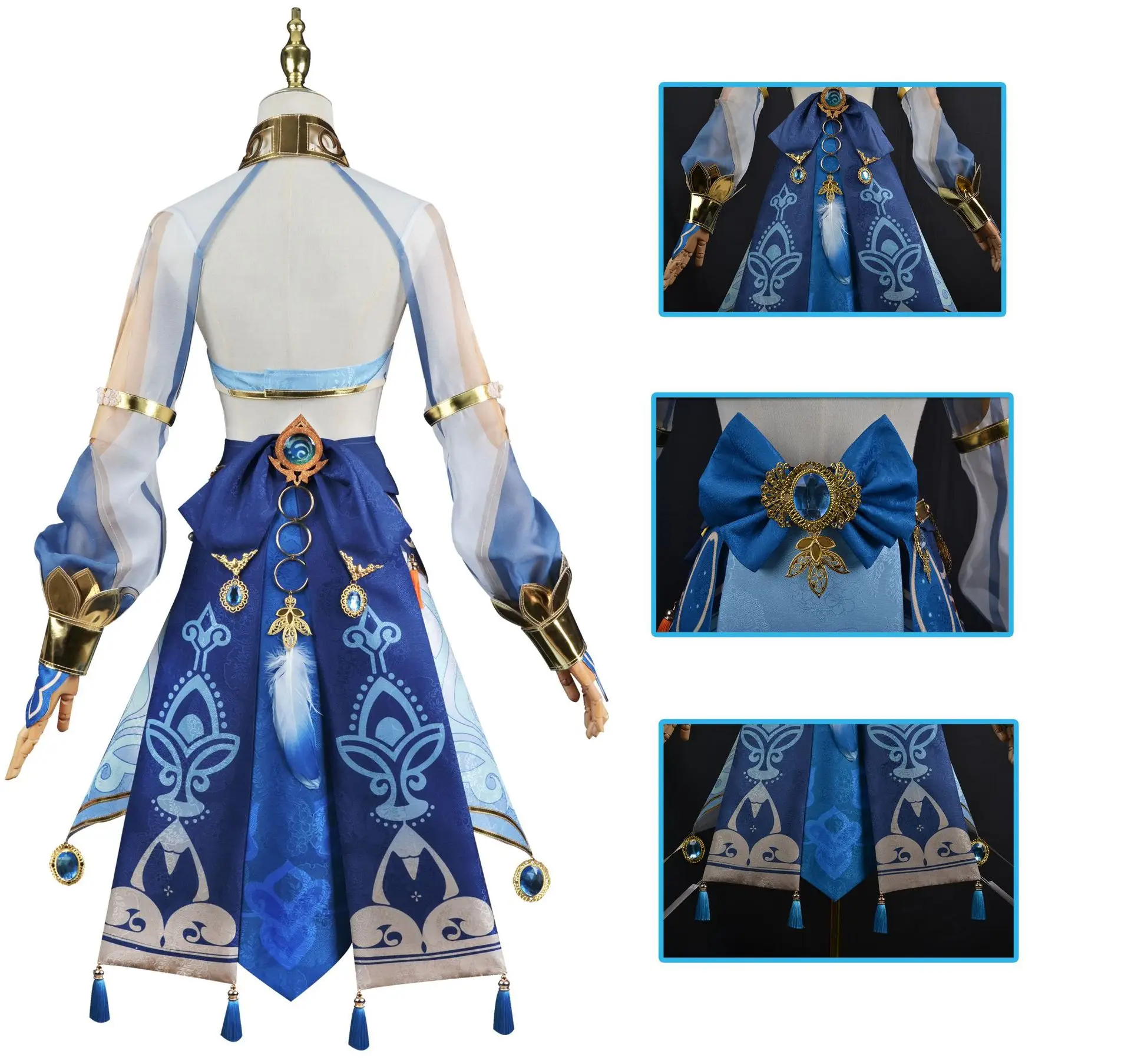 Game Genshin Impact Nilou Blue Cosplay Costume Nilou Red Wig Sexy Dress Party for Halloween Costume Women