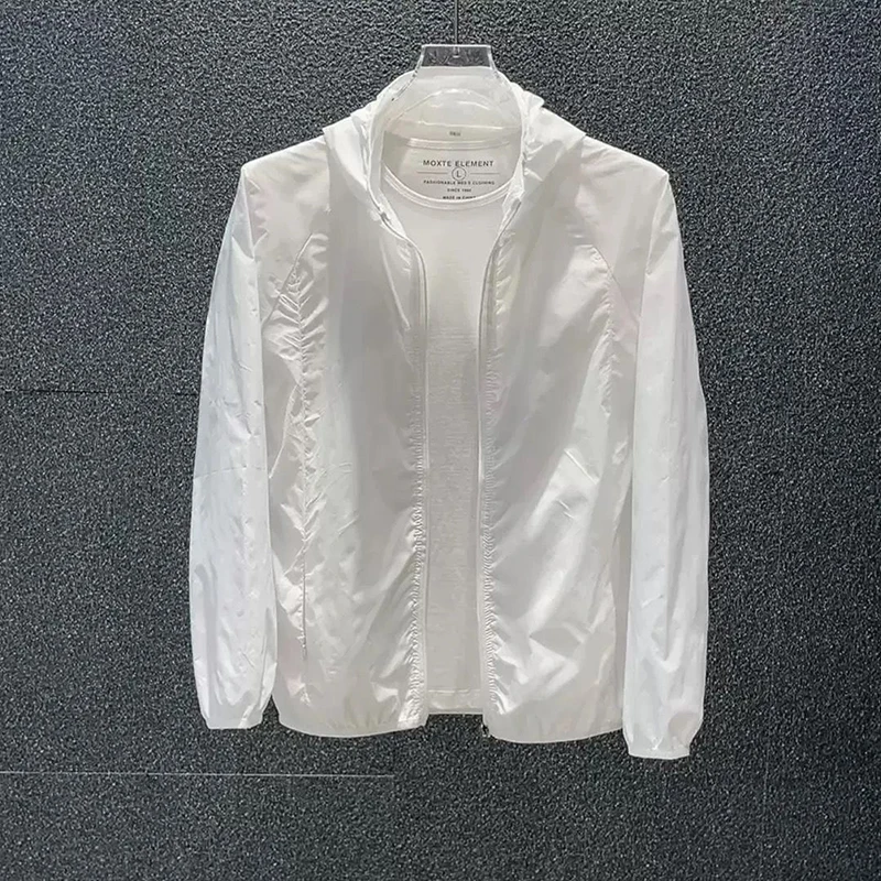 Fashion Solid Color Pockets Zipper Hooded Sports Jackets Men Clothing Spring Summer New Loose All-match Tops Casual Coats