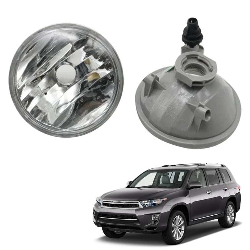 1Pair Car Front Bumper Fog Lights Assembly Driving Lamp Foglight Without Bulb For Toyota Highlander 2011 2012 2013