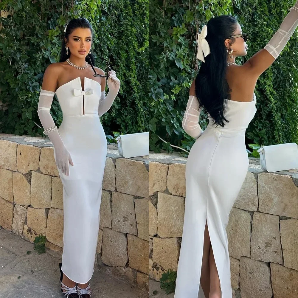 

Индивидуальная корректировка цены Джерси с блестками и бантом и рюшами на день рождения, трапециевидной формы с открытыми плечами, платье миди на заказ