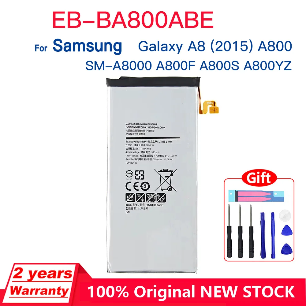 

Genuine Replacement Battery For Samsung Galaxy A8 A8000 A800YZ A800F A800S Rechargeable Battery EB-BA800ABE Batteries+Tools