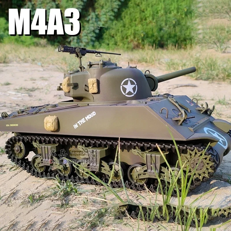 New M4a3 Remote-Controlled Tank, Large Sherman Multifunctional Combat Simulation, Rc Tank Toy Model, Children'S Holiday Gift