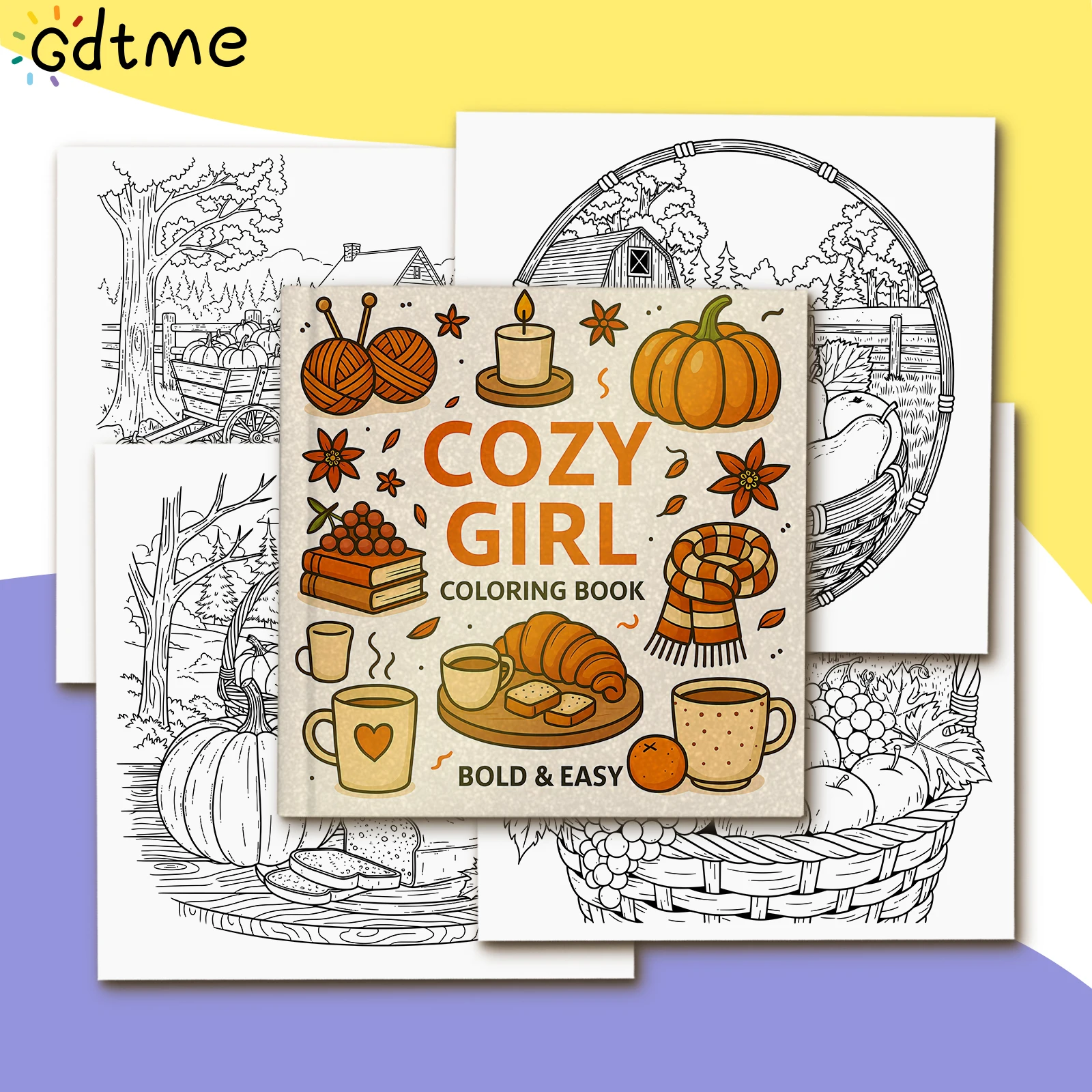 COZY GIRL Bold-easy Patterns Coloring Book for Adults Cute Drawing Book Perfect Gift for Party and Birthday