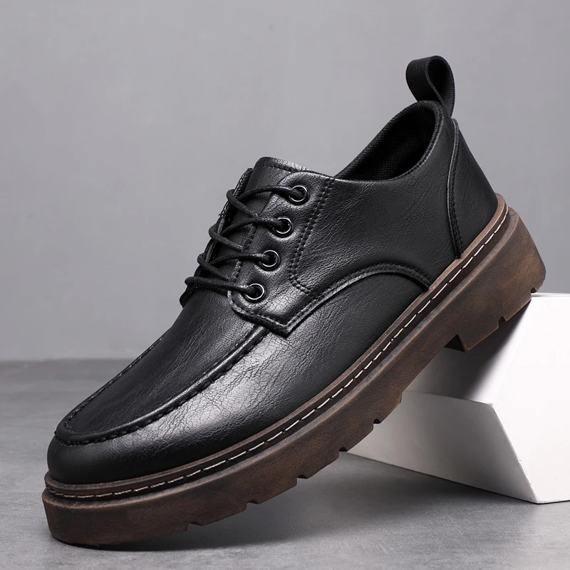 

Мужские кожаные модельные туфли премиум-класса 2026 — деловая повседневная обувь в британском стиле, нескользящая, удобная рабочая обувь для мужчин
