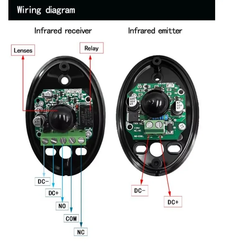 Alarm Safety Automatic Door Safety Infrared Detector Sensor Infrared Beam Photoelectric Detector Garage Door Remote Control