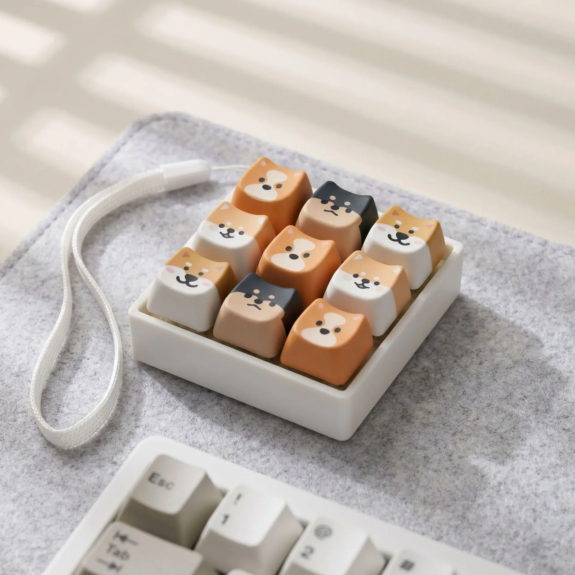 Keycap Sublimation Keycap 3D Printing Base Decompression Keys Small Mechanical Keyboard Removable Keycap Cute Puppy