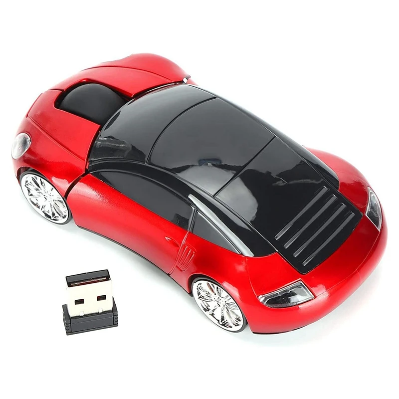 A74E-Wireless Mouse per auto Mouse wireless Forma per auto Mouse ottico ergonomico senza fili con ricevitore USB Mause per PC da ufficio