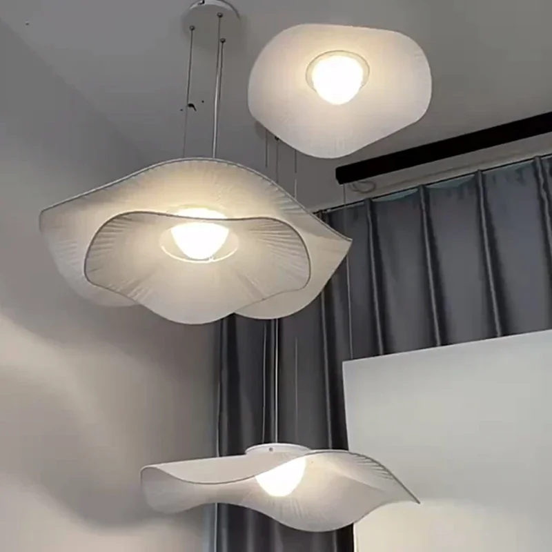 Lâmpada pingente branca nórdica, MinimalismWabi e Sabi Style, Lustre LED, Sala e Quarto, Decoração de Casa