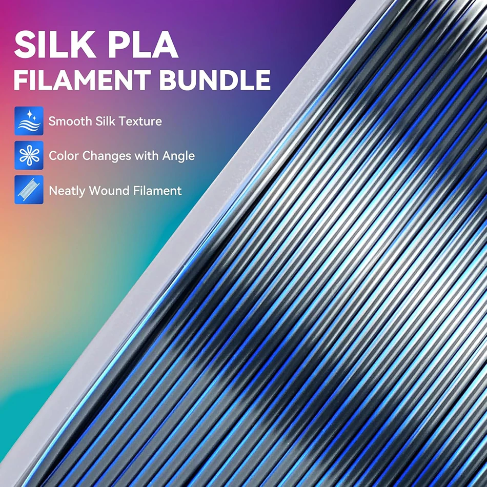 JAYO SILK PLA خيوط 1.75 مللي متر ثنائي الألوان خيوط طابعة ثلاثية الأبعاد حرير ثلاثي الألوان خيوط ثلاثية الأبعاد لامعة متعددة الألوان تغيير #2