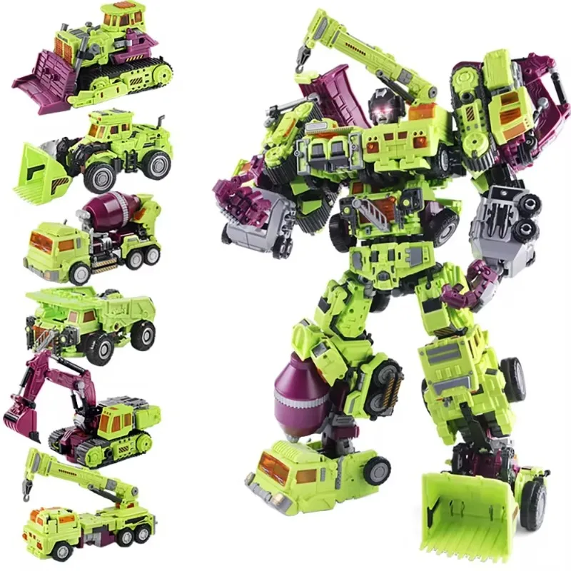 Transformation Toys NBK 6in1 42cm Devastator G1 GT Combiners Bulldozer Engineering Car Vehicle Action Figures Player Gifts