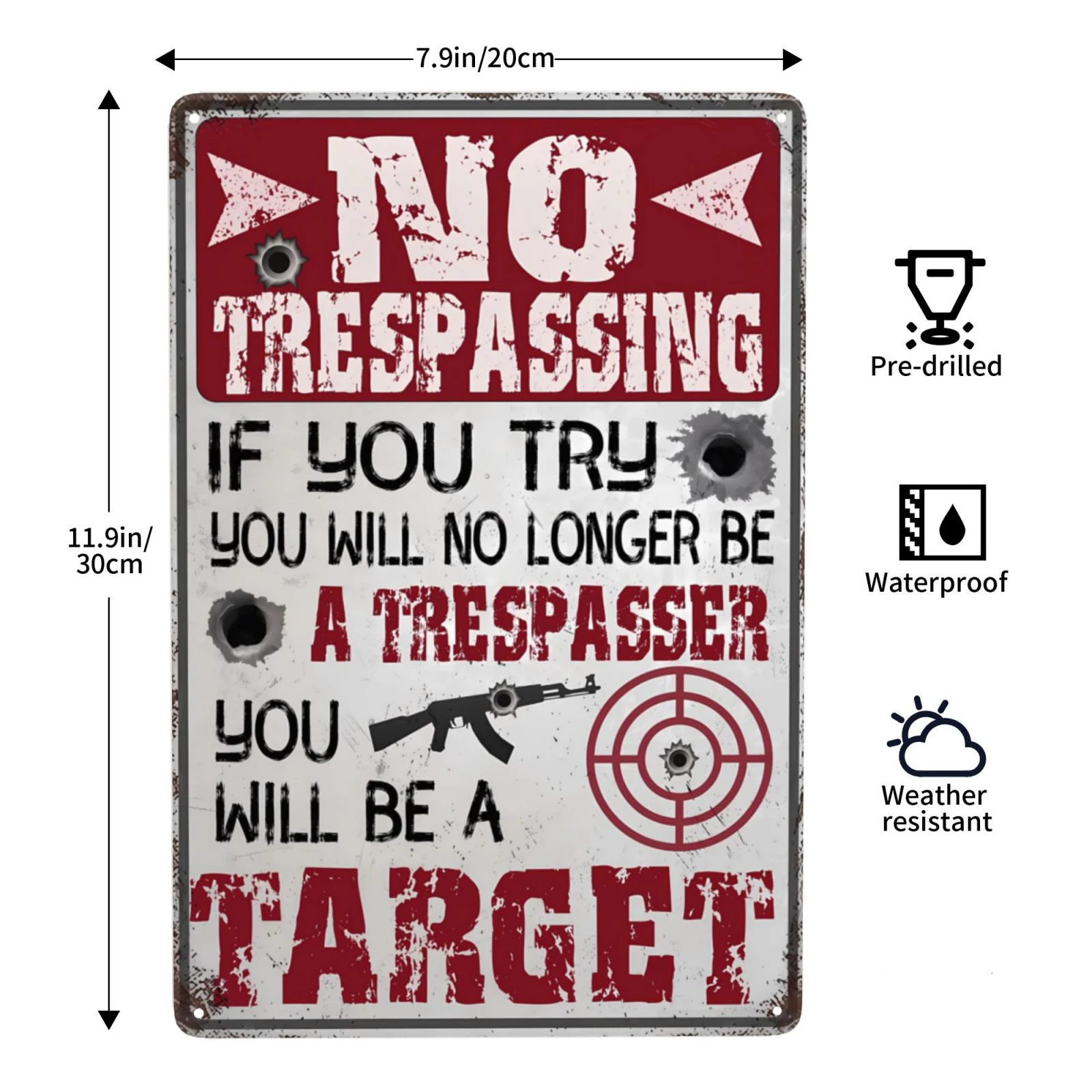 1pc, No Trespassing Sign, Warning Metal Signs, I Own Firearms and a Backhoe Yard Sign Garage Farm Garden Wall Decor 8 X 12 Inche