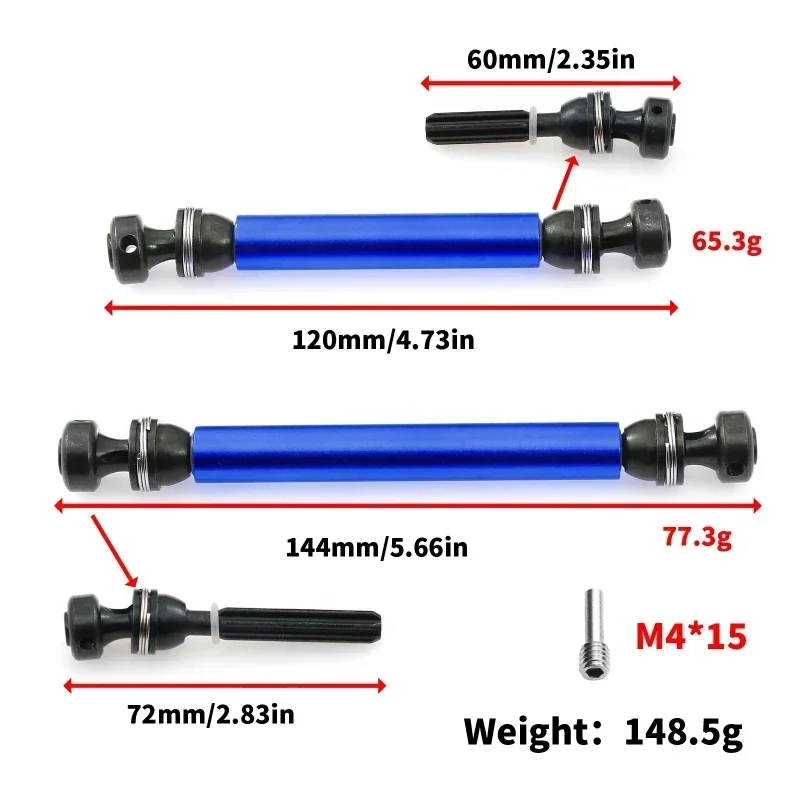 Aluminum Alloy + 45# Steel CVD Front + Rear Drive Shaft for Axial 1/10 RBX10 Ryft 4WD RC CAR