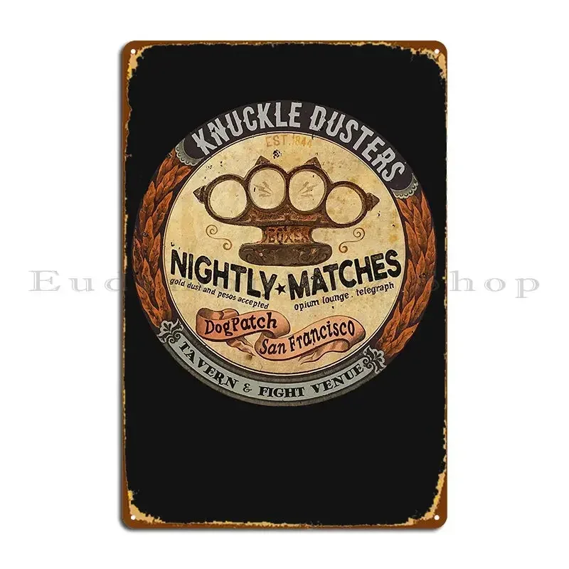 Knuckle Dusters Vintage Fight Club Metal Plaque Designs Cinema Living Room PaintingWall Decor Tin Sign Poster