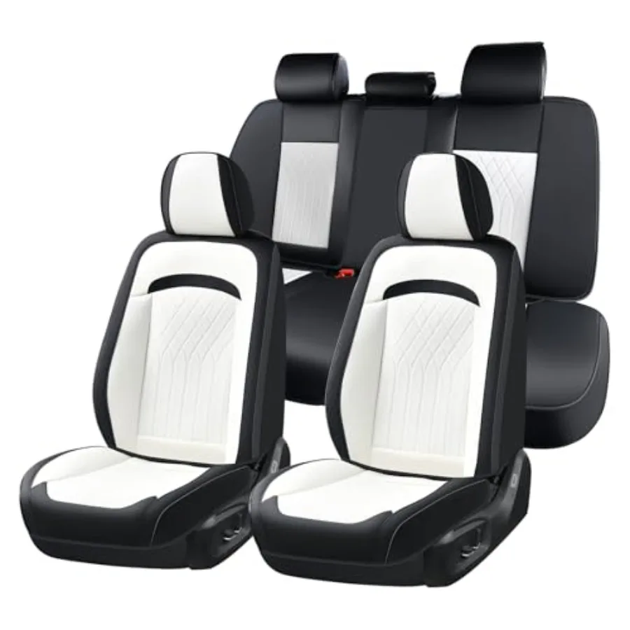 

Car Seat Covers Full Set Leather Seat Covers for Cars Waterproof Breathable Universal Automotive Front Rear Fit Most SUV Pick-u