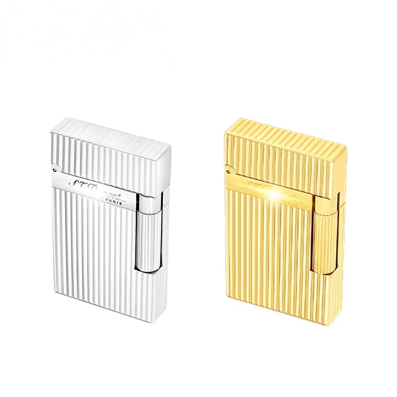 

L1/L2 D Brand Options Available Vintage Silver, Golden Stripe Line Copper Butane Lighter Collection