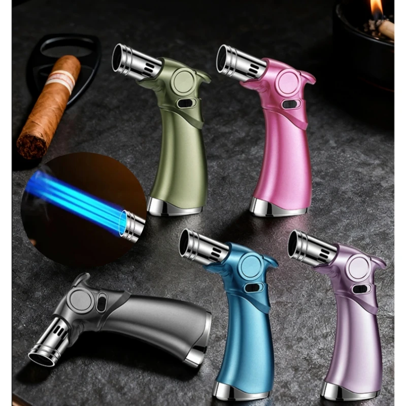 

Windproof Direct Spray High Flame Spray Gun Lighter Metal Inflatable Portable Fashion Cigar Barbecue Outdoor Kitchen Lighter