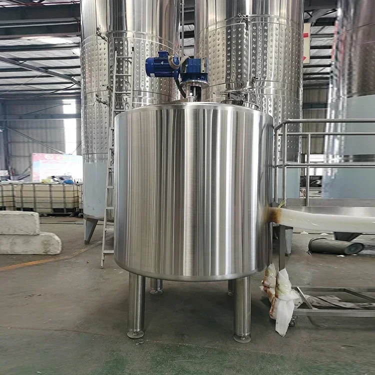 Factory Direct Sales Stainless Steel Mixing Tank with Heating Jacket for Liquid Chemical And Food Mixing Agitator Included