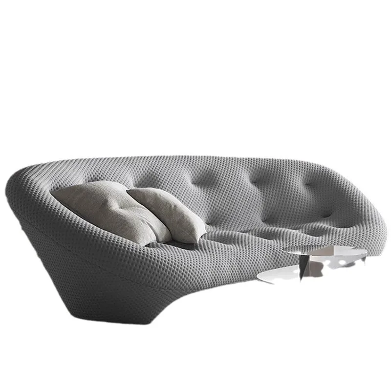 

Freehand space curved fabric Internet celebrity sofa, Italian minimalist modern creative black shell sofa