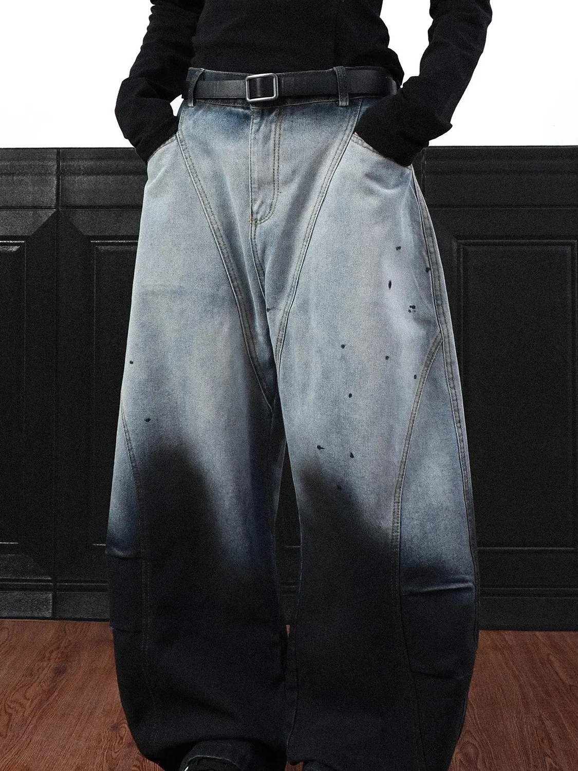 

Retro American Street Vibe Tie Dye adient Loose Wide Leg Jeans Men Women Trendy Brand Versatile Casual Wear Summer Jeans