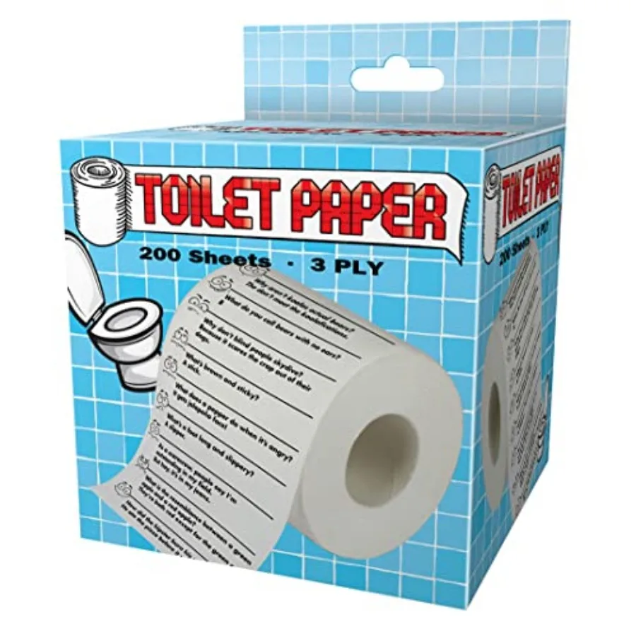 

Crap Jokes velty Toilet Paper - 3-Ply Tissue with Hilarious Bathroom Humor Perfect Gag Gift, Crazy Pranks and Funny Toilet Pape
