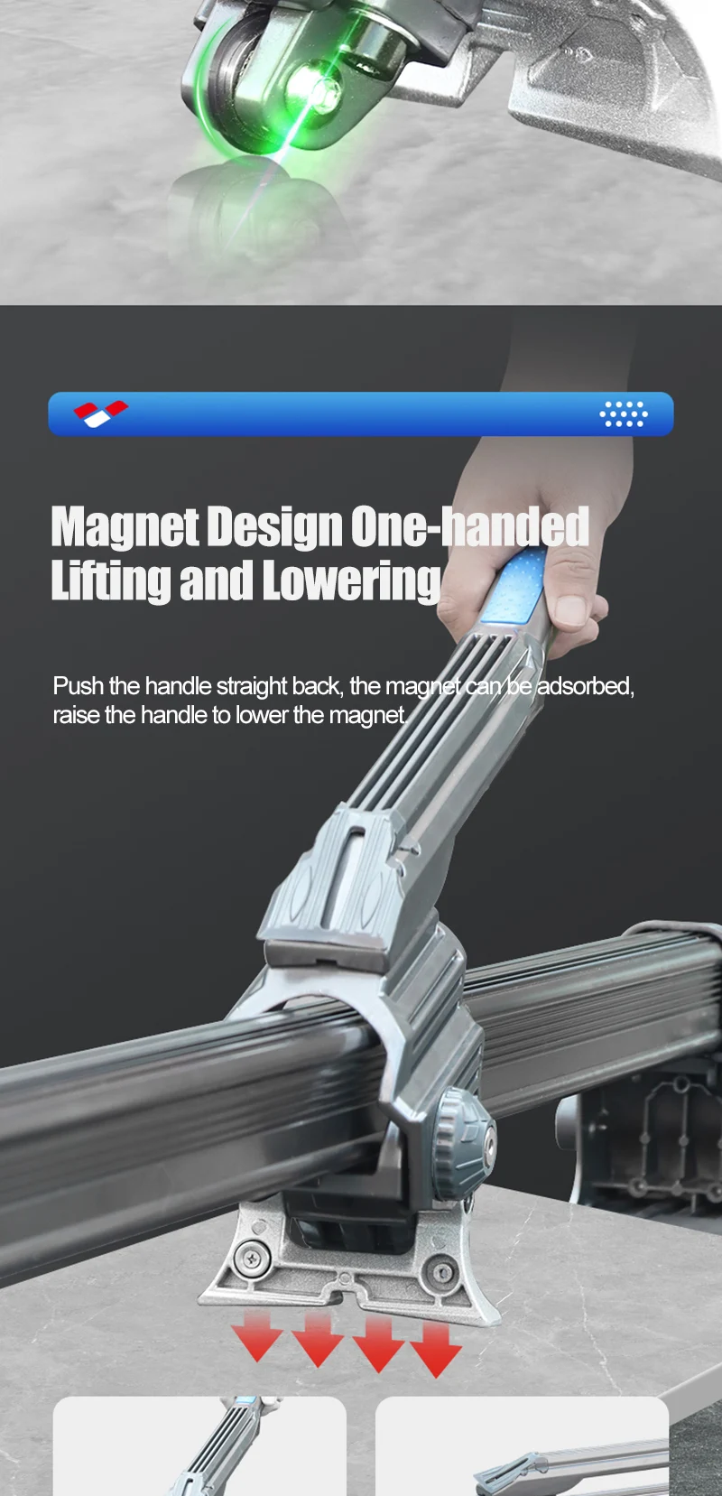 Neuer Manueller Fliesenschneider 1200mm mit Infrarot-Laserpositionierung, Bodenschneider mit Schiebemesser, Professionelles Handwerkzeug zum Fliesenschneiden – Detail 6