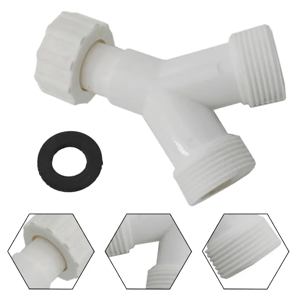 Dishwasher Washing Machine Y Tee Connector Adapter Double Inlet Junction Split With Rubber Seal For Hot Cold Water