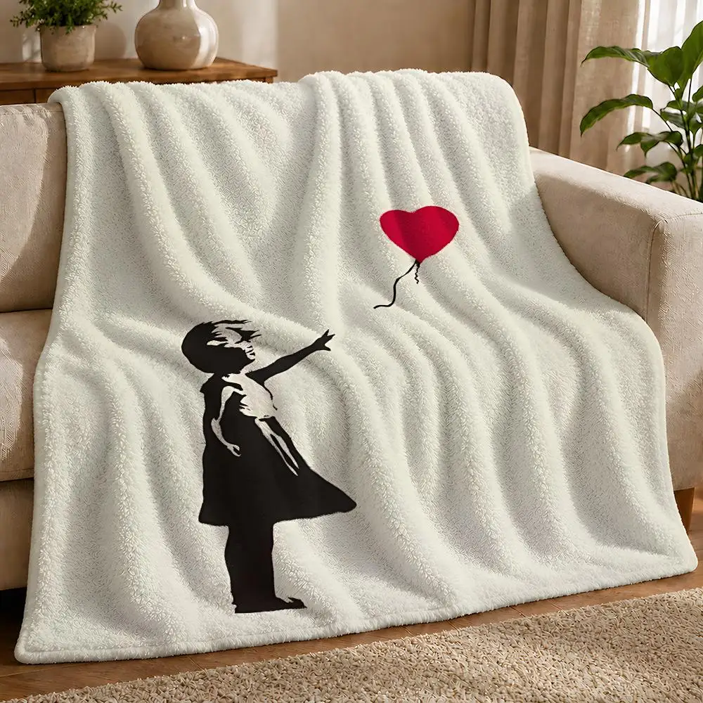 B-Banksy Street Art Throw 1pc Flannel Blanket Soft Lightweight Warm Cozy For Bedroom Sofa Bed