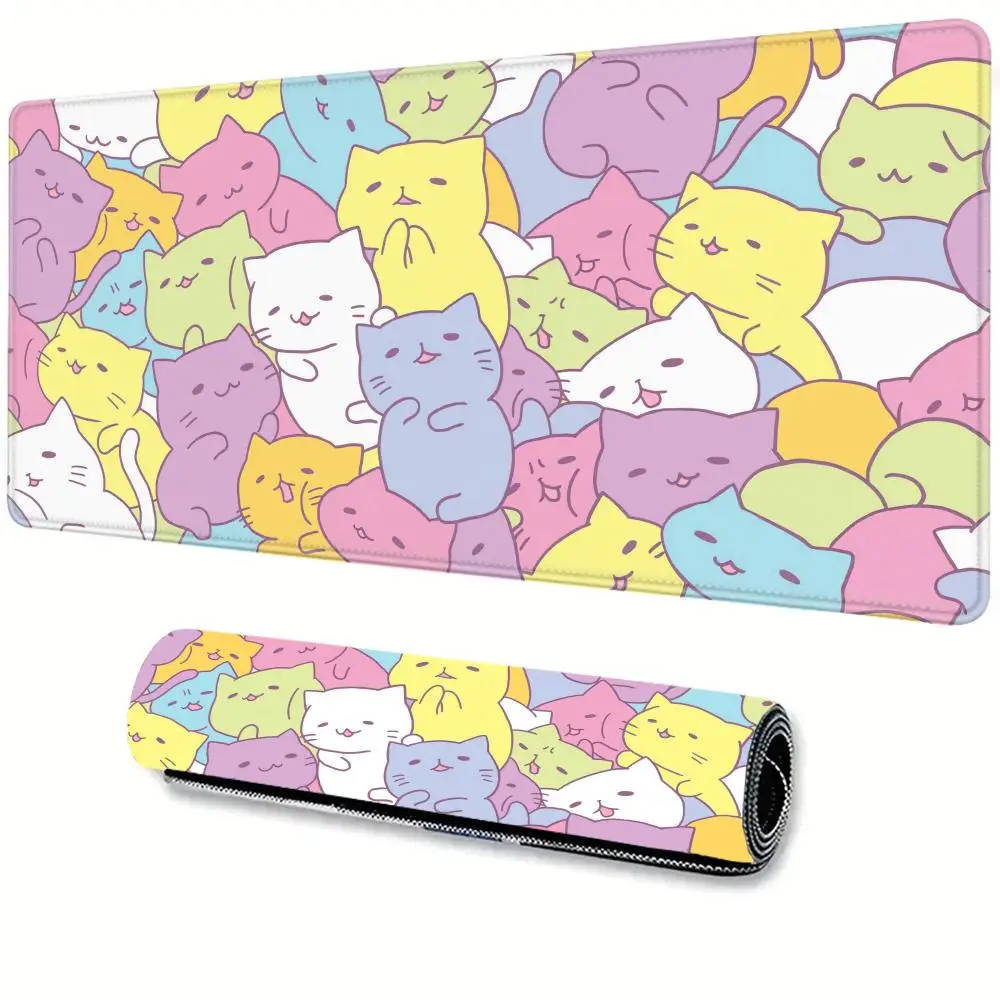 

HD Printing Mouse Pad Cute Cat Mousepad 400x900cm Large Keyboard Mats Kawaii Desk Mat Company Desk Pad For Gift Mousepads