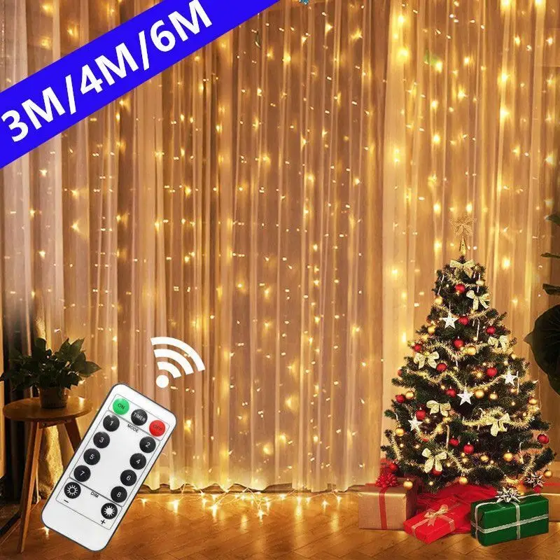 LED Halloween Christmas Lights Fairy String Lights Curtain Garland USB Festoon Noel Christmas Decoration for Home New Year 2025