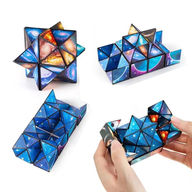 2 in 1 Star Sky Infinity Cube EDC Fidget Toy Creative Decompression Puzzle for Stress Relief Fun Plaything for Kids and Adults