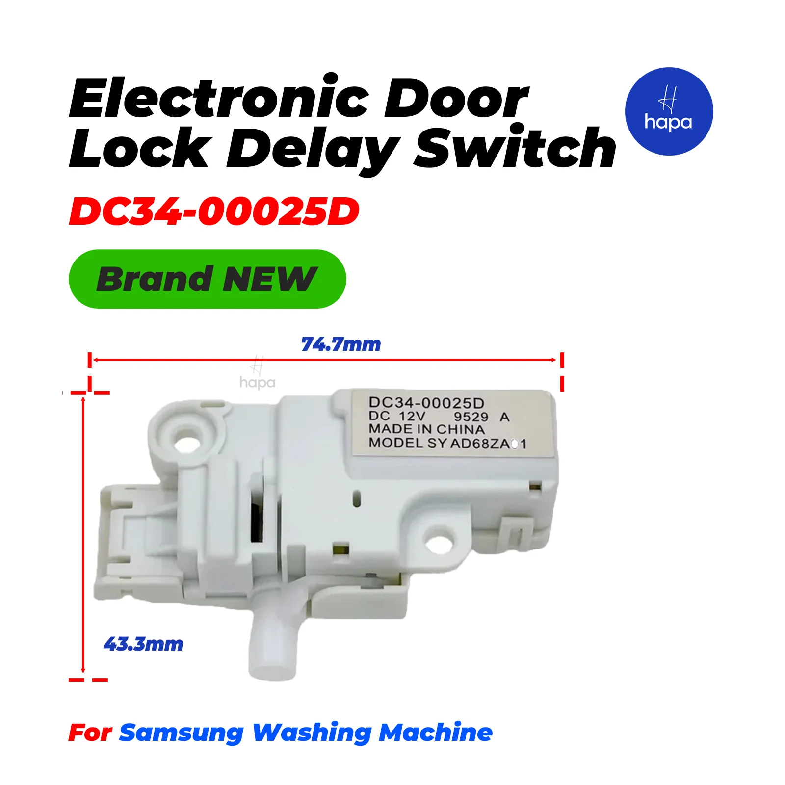 Image of Neue DC34-00025D Elektronische Türschloss Verzögerung Schalter Für Samsung Waschmaschine Waschmaschine Teile
