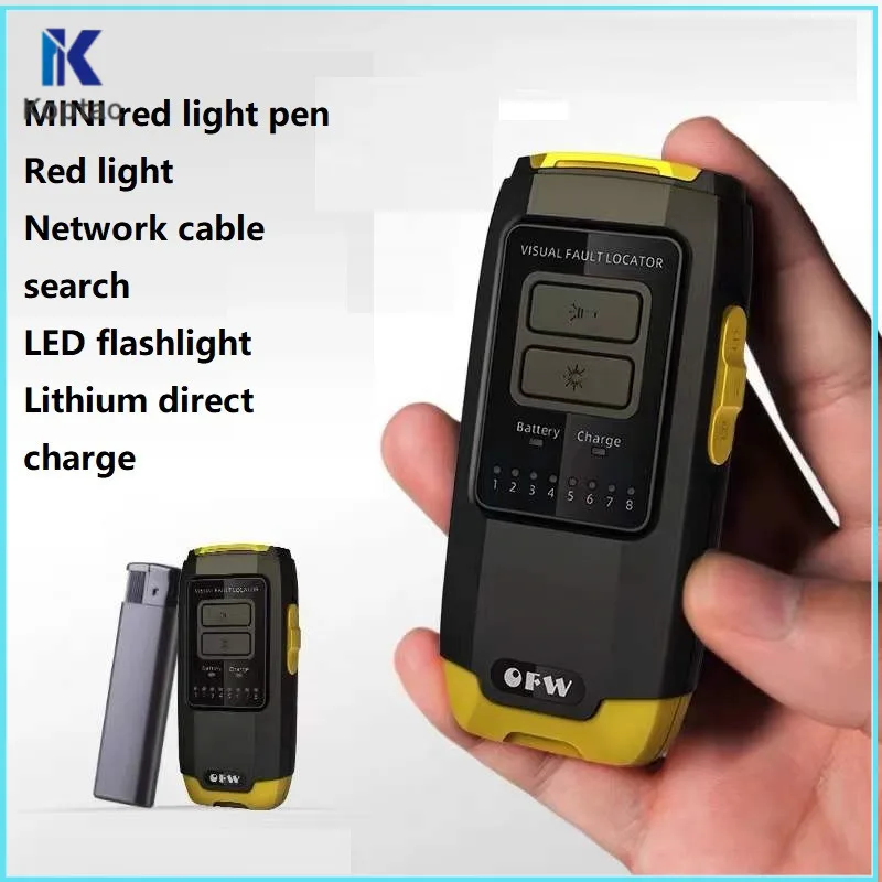 Visual Fault Locator Lithium Battery VFL 15KM 20KM 30KM TYPE-C Rechargeable Laser Source 30MW FTTH