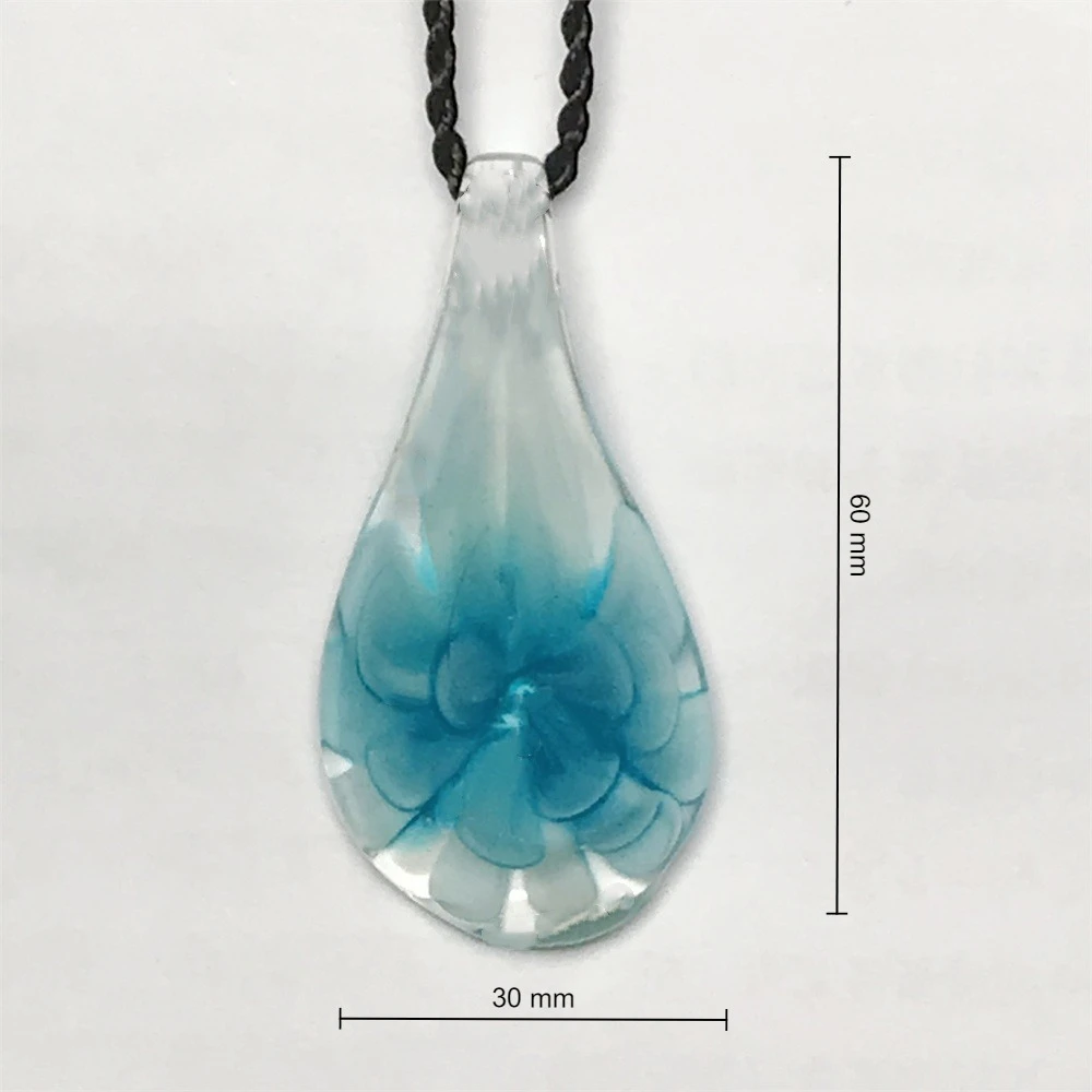 Unique New Handmade Murano Lampwork Glass Multiple Styles Transparent Embedded Flower Pendant Fit Necklace  Jewelry Gift