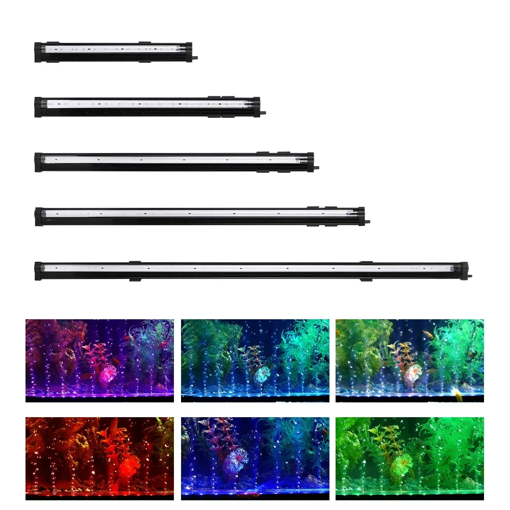 

Submersible Aquarium Light ,LED Fish Tank with Air Bubble Hole ,Aquarium Bubble Light for Fish Tank, Automatic Changing 7 Colors