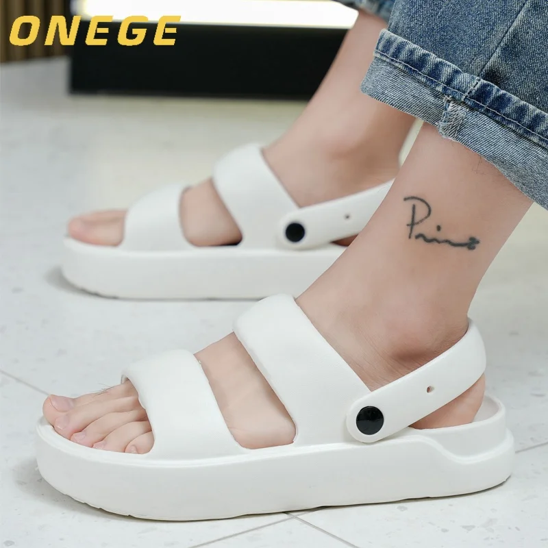 زوج من الصنادل الرجالية، ملابس خارجية رياضية عصرية جديدة قابلة للتنفس للرجال في الصيف، غير قابلة للانزلاق، مقاومة للاهتراء، نعل ناعم، أحذية شاطئ رائعة للقيادة #1