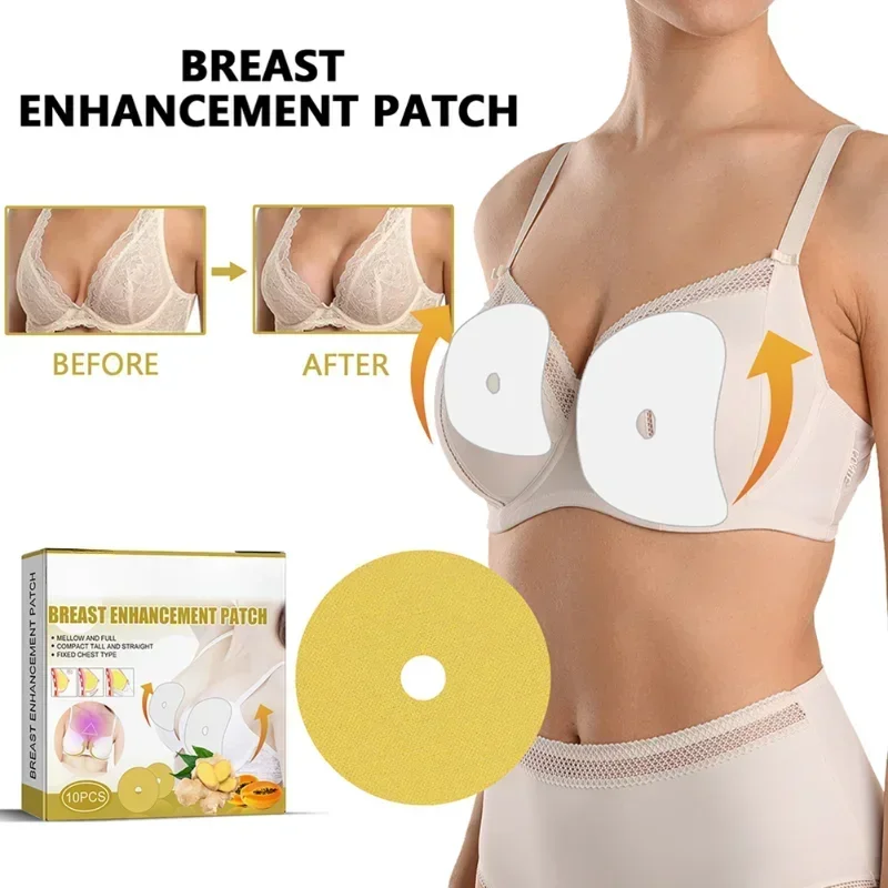 10PCS Breast Enhancement Pad Ginger Botanical Ingredient Sexy Breast Lift Firming Cream Patch Care