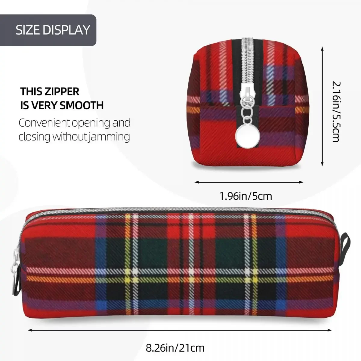 Trousse à Crayons en Tartan à Carreaux pour Fille et Garçon, Sac de Grande Capacité, Cadeau d'École